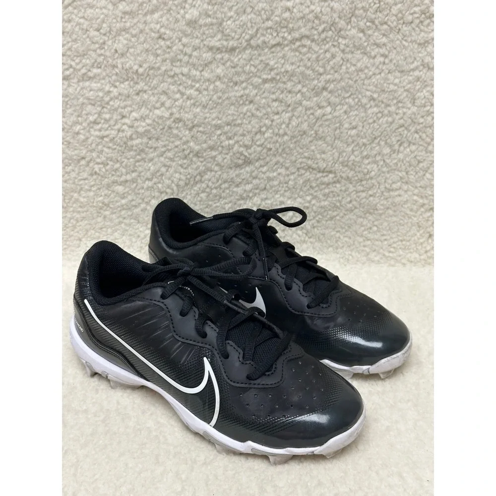 Nike Alpha Huarache Cleats Black White DJ6525-001 Youth 5.5Y